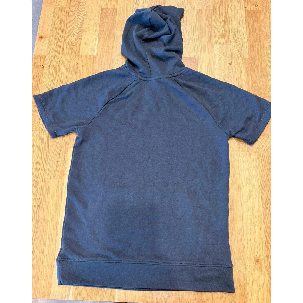 Old Navy Boys XL 14-16 Short Sleeve Hoodie Charcoal Gray Graphic Pullover